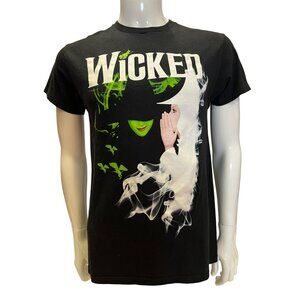 Wicked Broadway Graphic T-Shirt Medium Black 100% Cotton Unisex Crew Neck Short